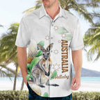 Australia Wallaby Hawaiian Shirt Yellow Banksia Watercolor Style - Aussie Hoodie