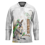 Australia Wallaby Hockey Jersey Yellow Banksia Watercolor Style - Aussie Hoodie