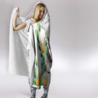 Australia Wallaby Hooded Blanket Yellow Banksia Watercolor Style - Aussie Hoodie