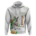 Australia Wallaby Hoodie Yellow Banksia Watercolor Style - Aussie Hoodie