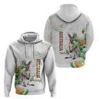 Australia Wallaby Hoodie Yellow Banksia Watercolor Style - Aussie Hoodie