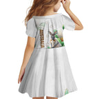 Australia Wallaby Kid Short Sleeve Dress Yellow Banksia Watercolor Style - Aussie Hoodie