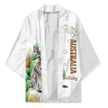 Australia Wallaby Kimono Yellow Banksia Watercolor Style - Aussie Hoodie