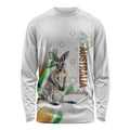 Australia Wallaby Long Sleeve Shirt Yellow Banksia Watercolor Style - Aussie Hoodie