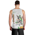 Australia Wallaby Men Tank Top Yellow Banksia Watercolor Style - Aussie Hoodie