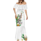 Australia Wallaby Mermaid Dress Yellow Banksia Watercolor Style - Aussie Hoodie