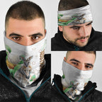 Australia Wallaby Neck Gaiter Yellow Banksia Watercolor Style - Aussie Hoodie
