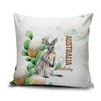 Australia Wallaby Pillow Cover Yellow Banksia Watercolor Style - Aussie Hoodie