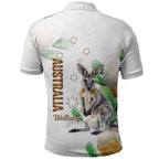 Australia Wallaby Polo Shirt Yellow Banksia Watercolor Style - Aussie Hoodie