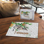 Australia Wallaby Puzzle Yellow Banksia Watercolor Style - Aussie Hoodie