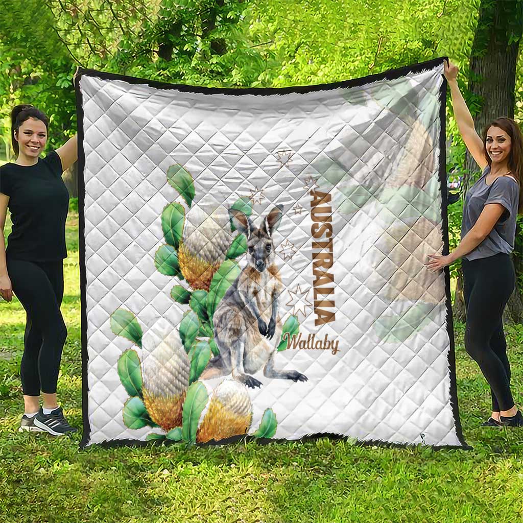 Australia Wallaby Quilt Yellow Banksia Watercolor Style - Aussie Hoodie