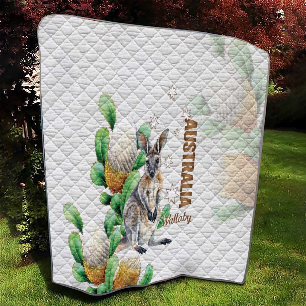 Australia Wallaby Quilt Yellow Banksia Watercolor Style - Aussie Hoodie