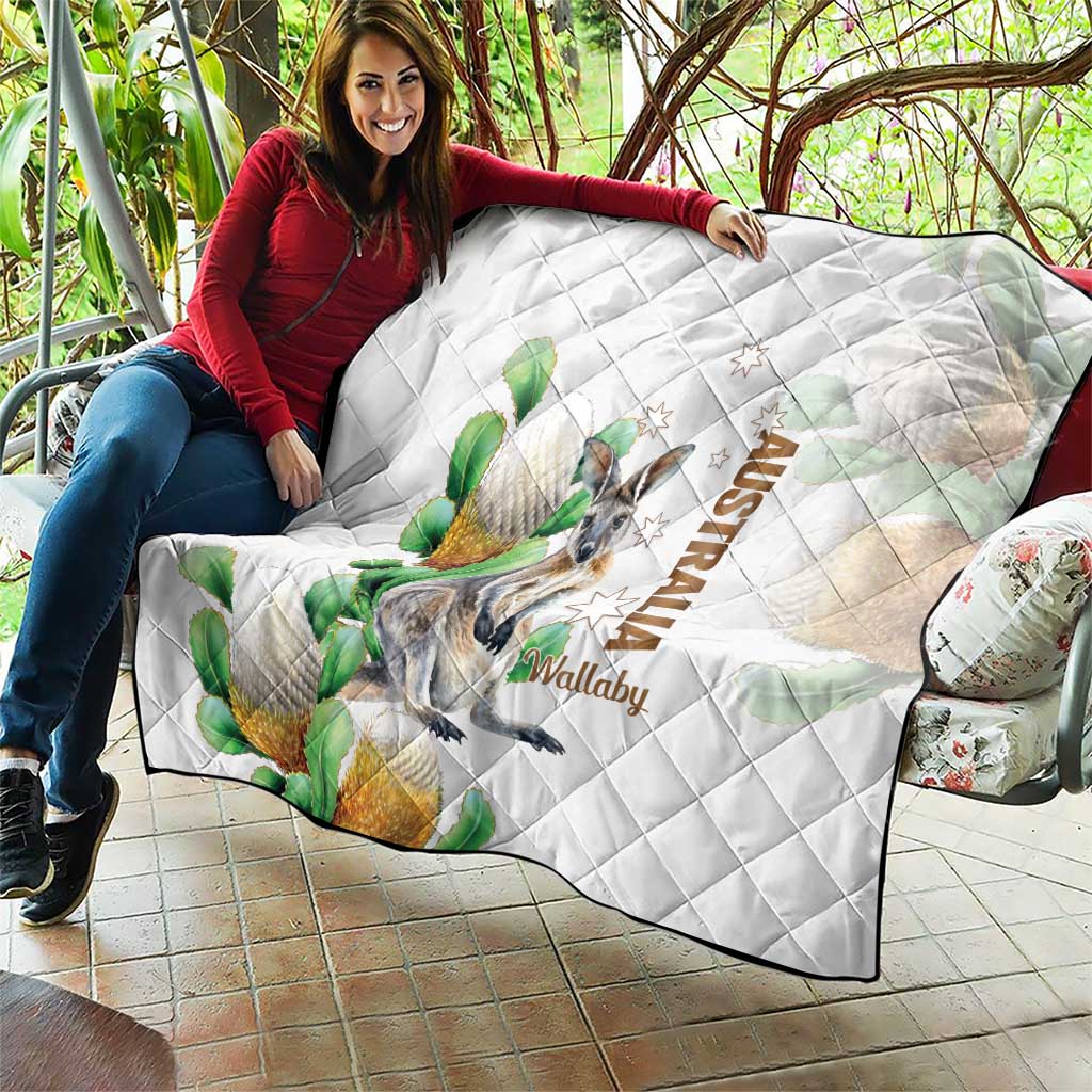 Australia Wallaby Quilt Yellow Banksia Watercolor Style - Aussie Hoodie