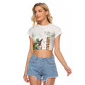 Australia Wallaby Raglan Cropped T Shirt Yellow Banksia Watercolor Style - Aussie Hoodie