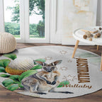 Australia Wallaby Round Carpet Yellow Banksia Watercolor Style - Aussie Hoodie