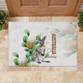 Australia Wallaby Rubber Doormat Yellow Banksia Watercolor Style - Aussie Hoodie