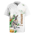 Australia Wallaby Rugby Jersey Yellow Banksia Watercolor Style - Aussie Hoodie