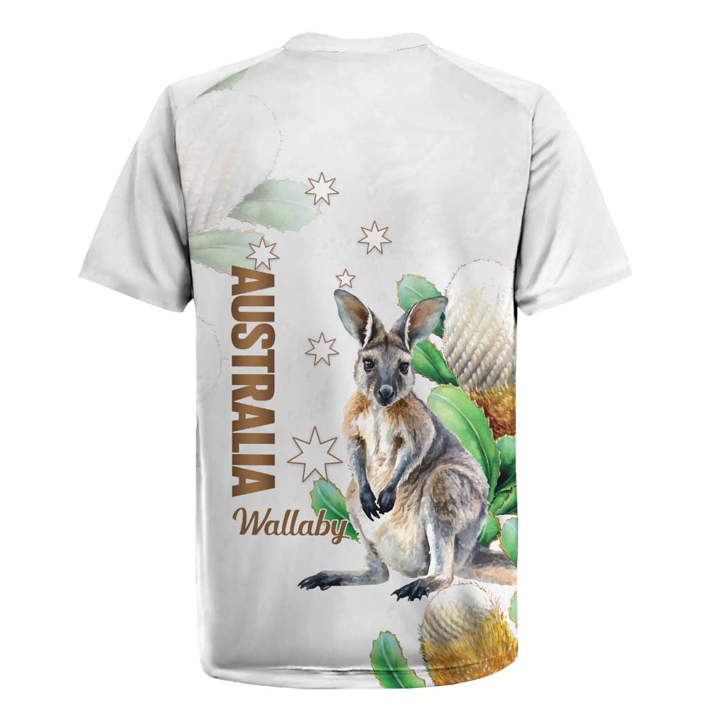 Australia Wallaby Rugby Jersey Yellow Banksia Watercolor Style - Aussie Hoodie
