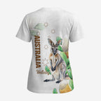 Australia Wallaby Scrub Top Yellow Banksia Watercolor Style - Aussie Hoodie