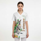 Australia Wallaby Scrub Top Yellow Banksia Watercolor Style - Aussie Hoodie