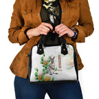 Australia Wallaby Shoulder Handbag Yellow Banksia Watercolor Style - Aussie Hoodie