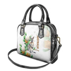 Australia Wallaby Shoulder Handbag Yellow Banksia Watercolor Style - Aussie Hoodie