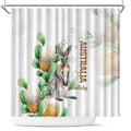 Australia Wallaby Shower Curtain Yellow Banksia Watercolor Style - Aussie Hoodie