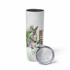 Australia Wallaby Skinny Tumbler Yellow Banksia Watercolor Style - Aussie Hoodie
