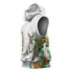 Australia Wallaby Sleeveless Hoodie Yellow Banksia Watercolor Style - Aussie Hoodie