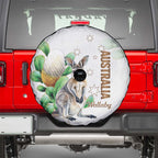 Australia Wallaby Spare Tire Cover Yellow Banksia Watercolor Style - Aussie Hoodie