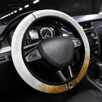 Australia Wallaby Steering Wheel Cover Yellow Banksia Watercolor Style - Aussie Hoodie