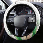 Australia Wallaby Steering Wheel Cover Yellow Banksia Watercolor Style - Aussie Hoodie