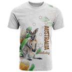Australia Wallaby T Shirt Yellow Banksia Watercolor Style - Aussie Hoodie