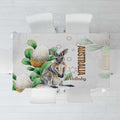 Australia Wallaby Tablecloth Yellow Banksia Watercolor Style - Aussie Hoodie