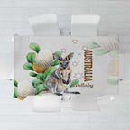 Australia Wallaby Tablecloth Yellow Banksia Watercolor Style - Aussie Hoodie