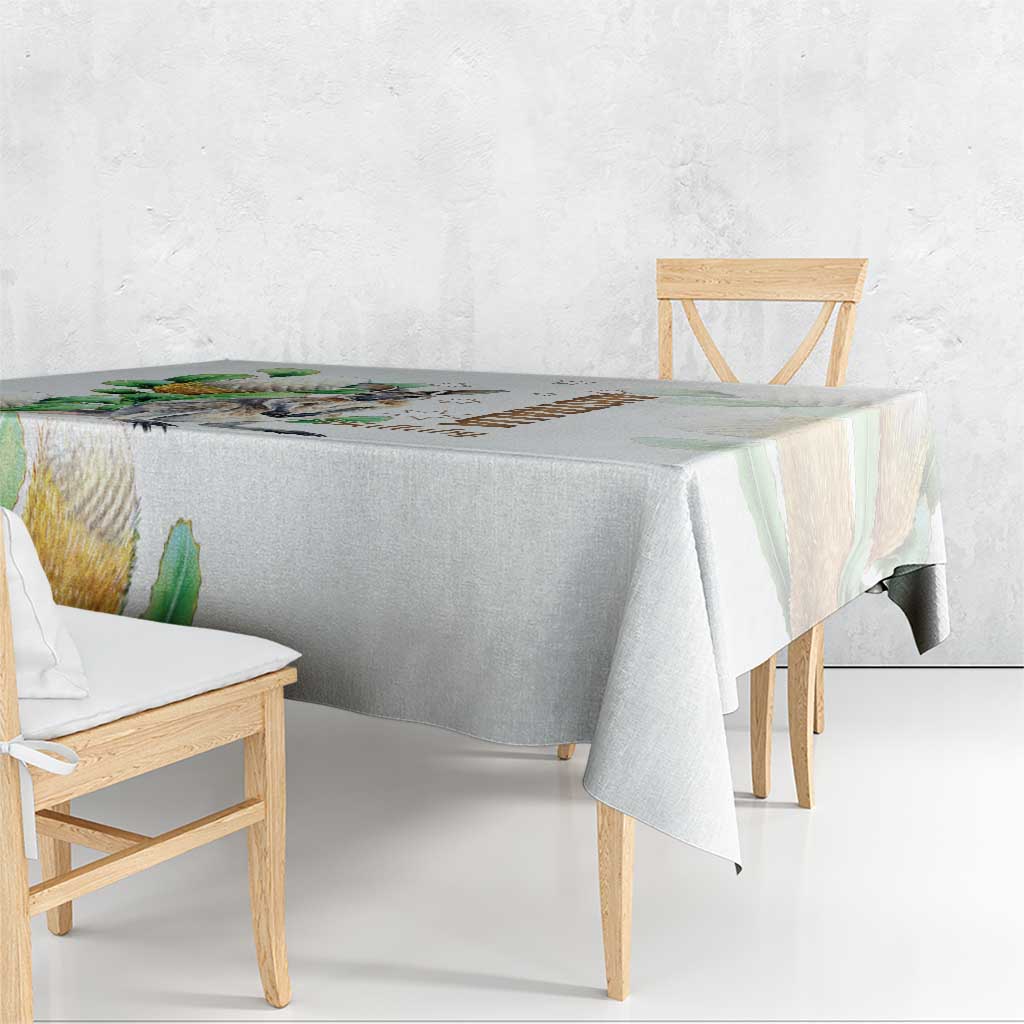 Australia Wallaby Tablecloth Yellow Banksia Watercolor Style - Aussie Hoodie
