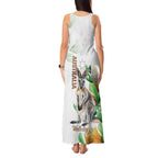 Australia Wallaby Tank Maxi Dress Yellow Banksia Watercolor Style - Aussie Hoodie