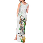 Australia Wallaby Tank Maxi Dress Yellow Banksia Watercolor Style - Aussie Hoodie