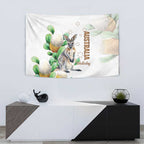 Australia Wallaby Tapestry Yellow Banksia Watercolor Style - Aussie Hoodie