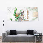 Australia Wallaby Tapestry Yellow Banksia Watercolor Style - Aussie Hoodie