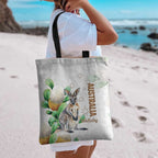 Australia Wallaby Tote Bag Yellow Banksia Watercolor Style - Aussie Hoodie