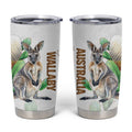 Australia Wallaby Tumbler Cup Yellow Banksia Watercolor Style - Aussie Hoodie