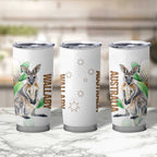 Australia Wallaby Tumbler Cup Yellow Banksia Watercolor Style - Aussie Hoodie