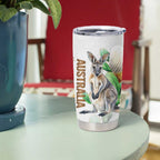 Australia Wallaby Tumbler Cup Yellow Banksia Watercolor Style - Aussie Hoodie
