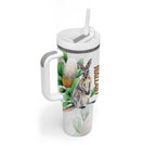 Australia Wallaby Tumbler With Handle Yellow Banksia Watercolor Style - Aussie Hoodie