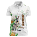 Australia Wallaby Women Polo Shirt Yellow Banksia Watercolor Style - Aussie Hoodie