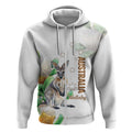 Australia Wallaby Zip Hoodie Yellow Banksia Watercolor Style - Aussie Hoodie