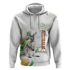 Australia Wallaby Zip Hoodie Yellow Banksia Watercolor Style - Aussie Hoodie