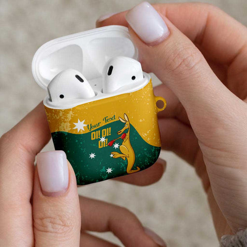 Personalised Boxing Kangaroo AirPods Case Aussie Oi Oi Oi Sporty National Color - Aussie Hoodie