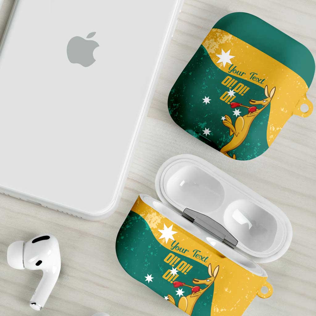 Personalised Boxing Kangaroo AirPods Case Aussie Oi Oi Oi Sporty National Color - Aussie Hoodie